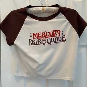 Brown and White crop top